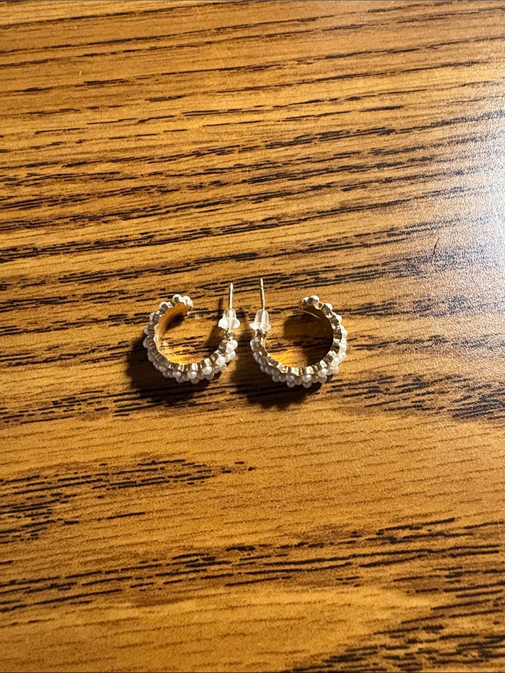 Gold Beaded Hoop Earrings - Women Jewelry